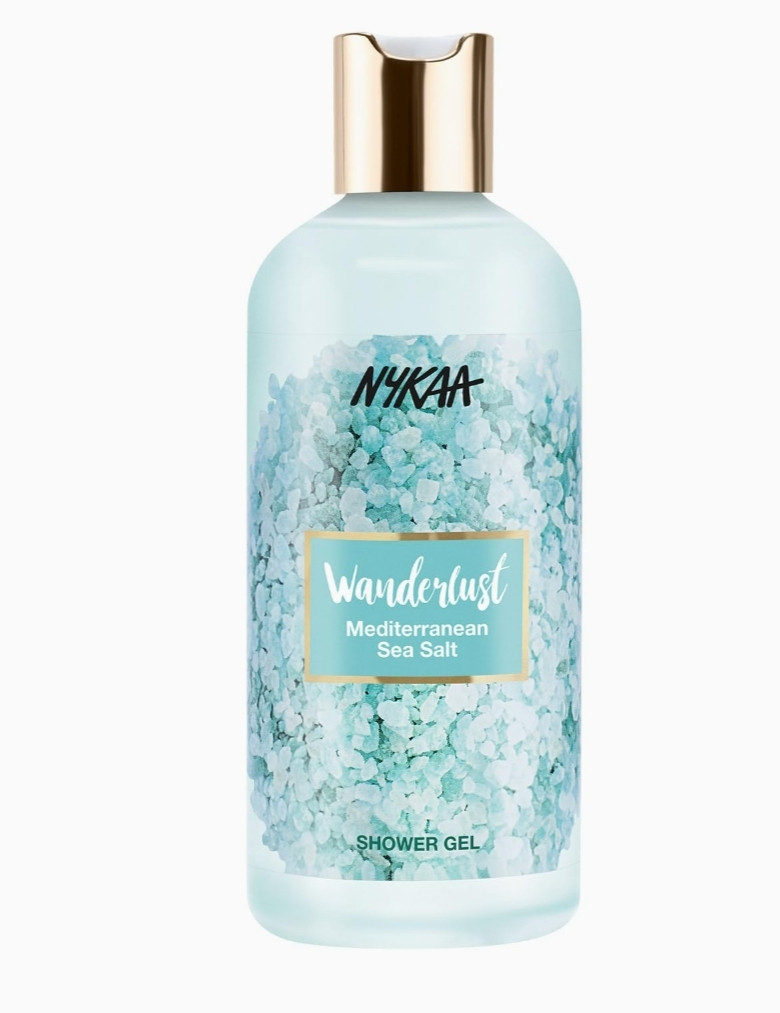 Wanderlust Mediterranean Sea Salt Shower Gel, 300ml| Provides Hydration| Enriched With Aloe Vera| Gentle Cleanser |Fresh Aroma of Mediterranean Sea|Paraben-Free, Vegan| Suitable for All Skin Types