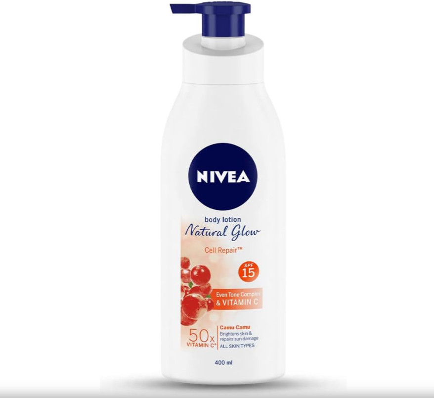 Nivea Natural Glow Body Lotion | Cell Repair SPF15 | All Skin Types | Even Tone Complex & Vitamin C