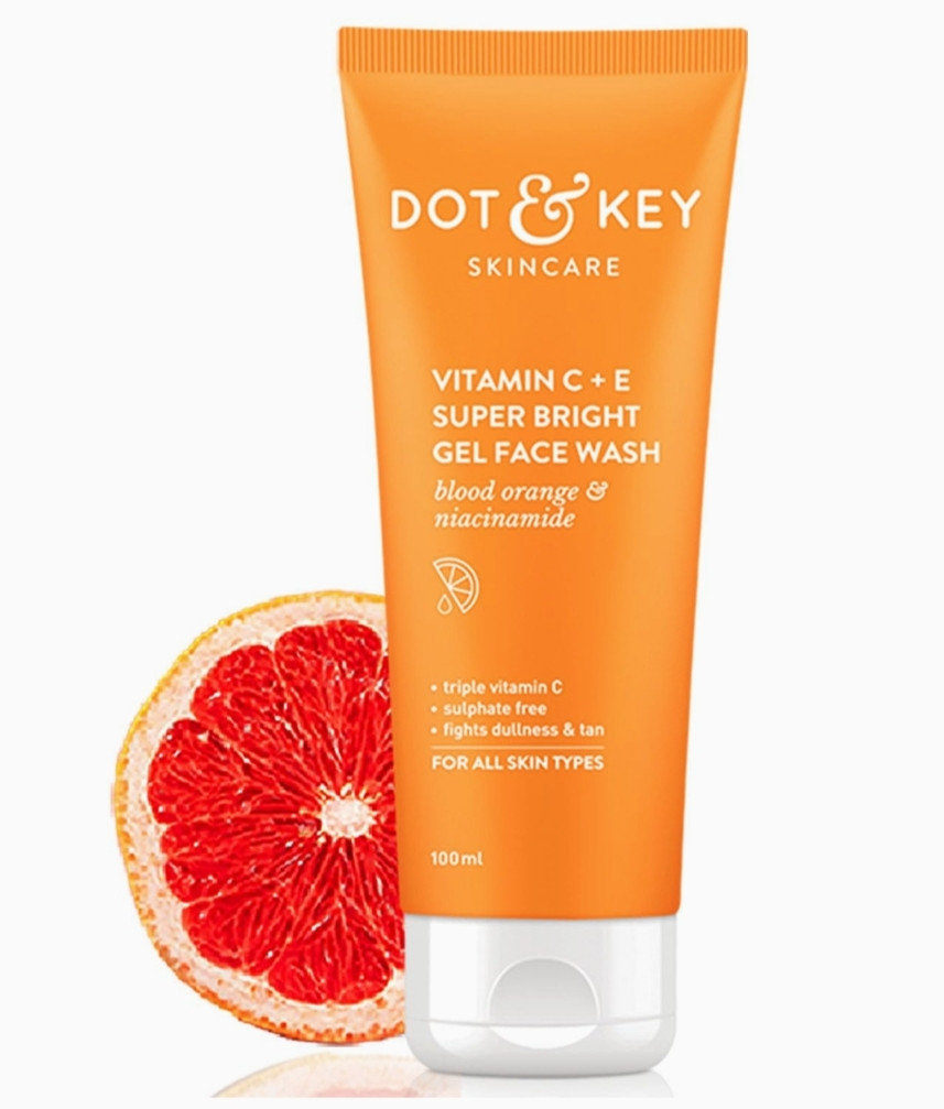 DOT & KEY Vitamin C + E Super Bright Gel Face Wash For Glowing And Brightening Skin | All Skin Types|With Triple Vitamin C| Face Wash For Women & Men|100 Ml
