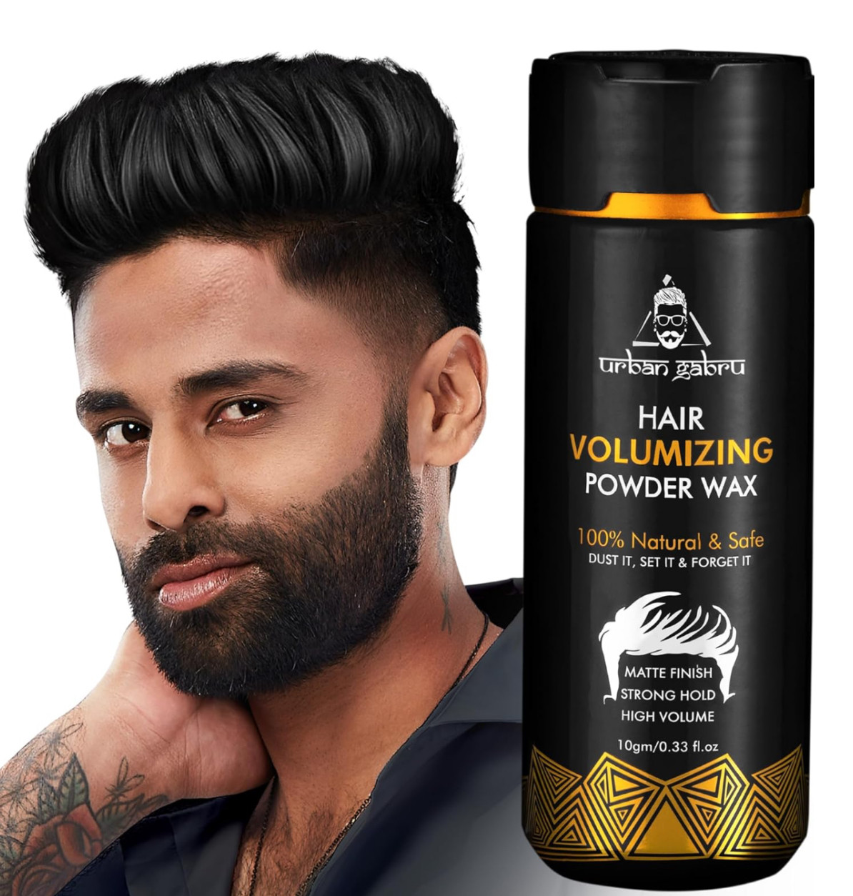 UrbanGabru Hair Volumizing Powder Wax Strong Hold | Matte Finish | 24 Hour Hold | 100% Natural & Safe Hair Styling Powder