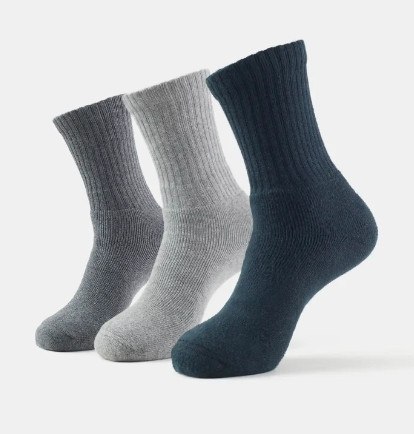 Jockey #7035 Crew Length Socks Assorted (Pack of 3) Colour may vary