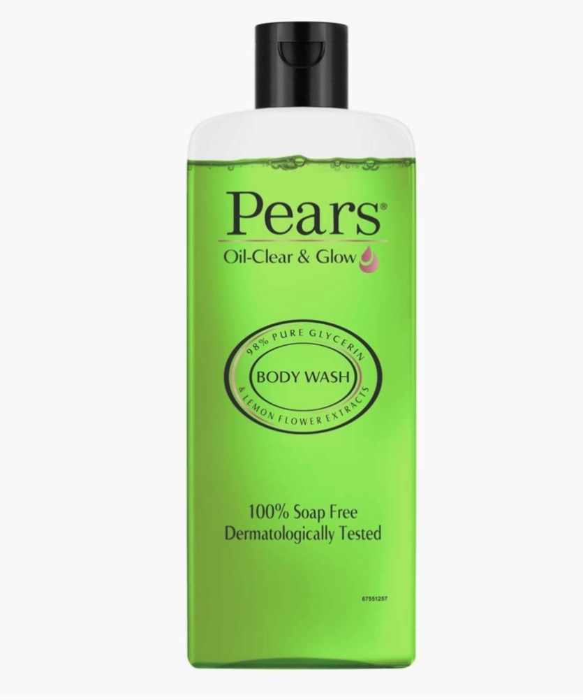 Pears Oil-Clear and Glow Body Wash 250 ml, 98% Pure Glycerin, Liquid Shower Gel crafted with Lemon Flower Extracts for Glowing Skin