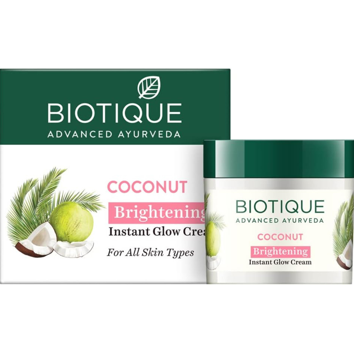 Biotique Coconut Brightening Instant Glow Cream For All Skin Types
