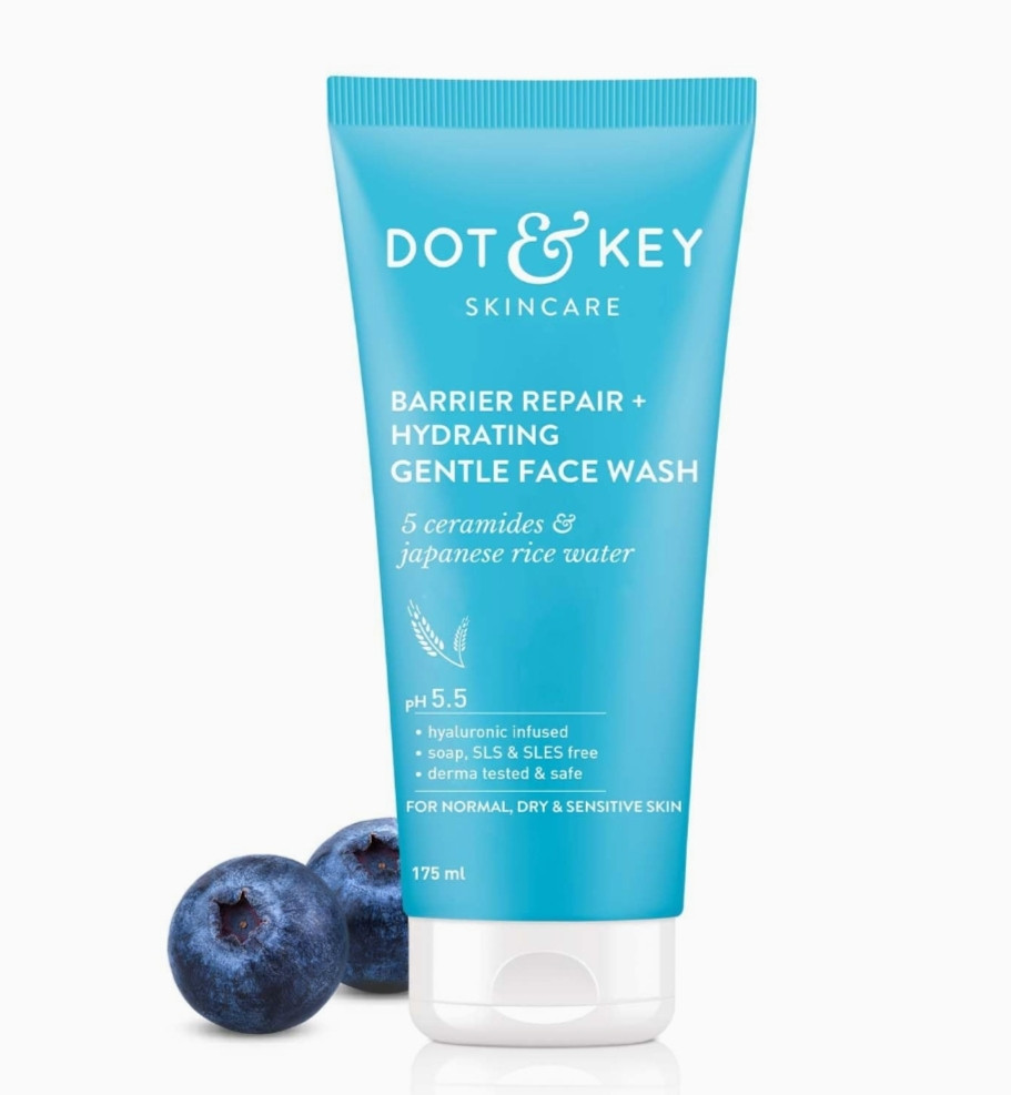 DOT & KEY Barrier Repair + Hydrating Gentle Face Wash With Probiotic| Ceremide Face Wash | Face Wash For Dry Skin,Normal Skin&Sensitive Skin | Gently Cleanses Skin From Dirt & Oil For Unisex, face was