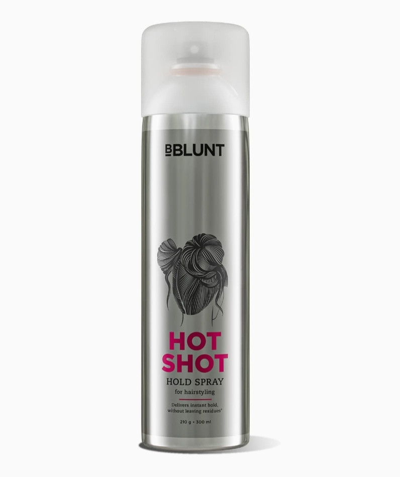 BBLUNT Hot Shot Hold Spray for Instant & Firm Hold, 300ml - Hair Setting Spray for Women & Men, No Residue, No Sulphate & No Alcohol